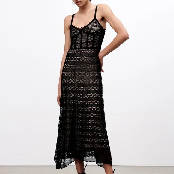 Zara pointelle dress cheap